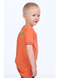 Orange boys\' t-shirt with inscriptions NDZ7337 - Online store - Boutique